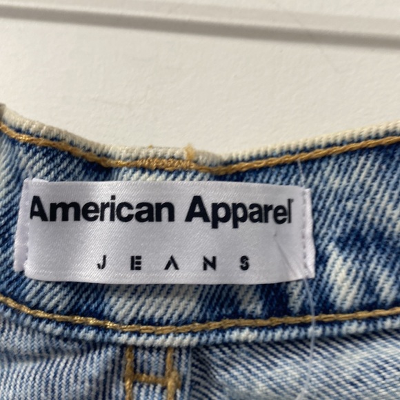 American Apparel Jeans High Waist Cuff Short Blue Acid Wash size 27 - Picture 8 of 11